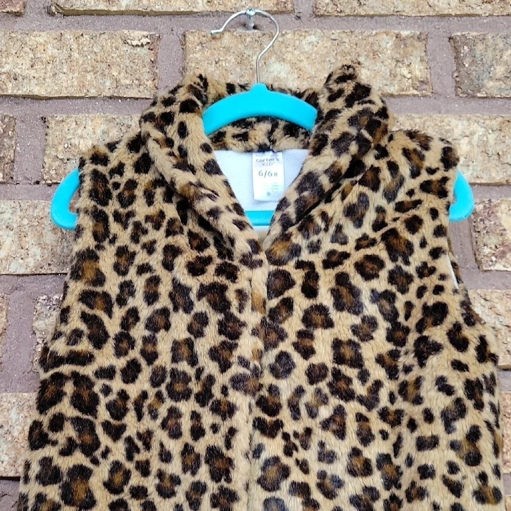 Carter's Kids Leopard Print Faux Fur Vest Size 6